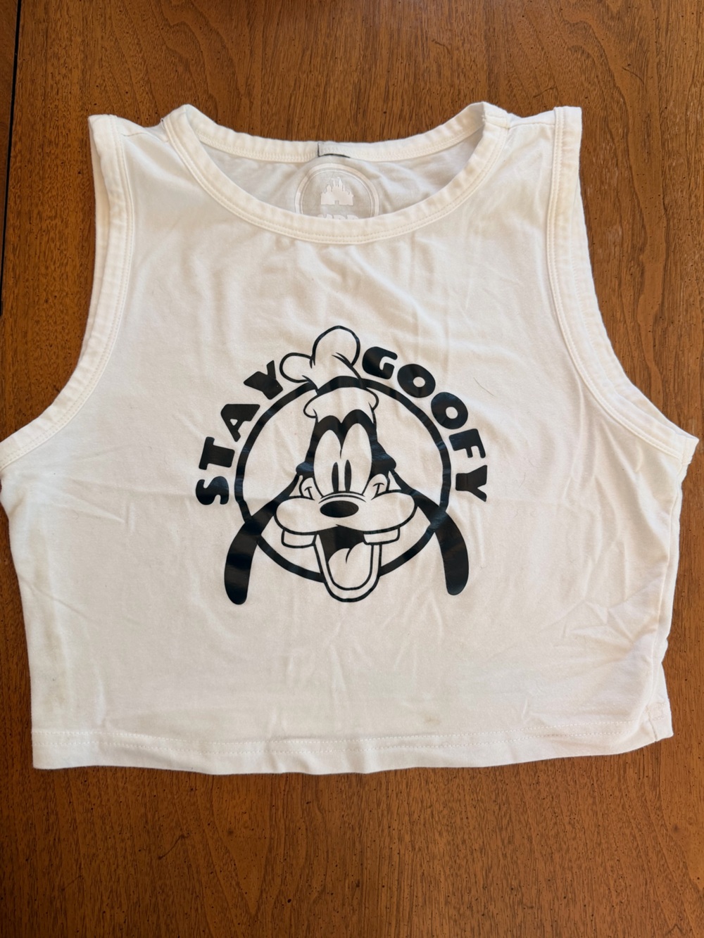 Goofy Graphic White Crop Top